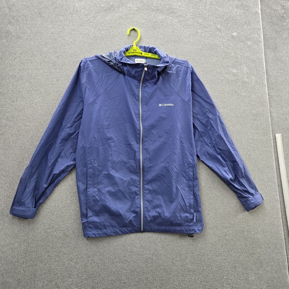 Columbia Women Jacket 2X Blue Nylon Switchback III Full Zip Hooded